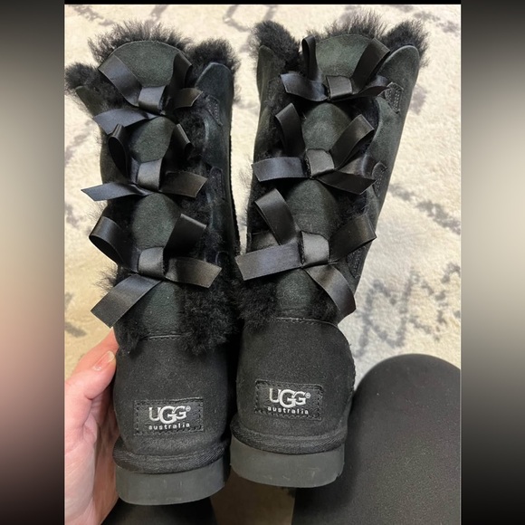 UGG Black Bailey Bow Tall II Boots - Picture 2 of 7